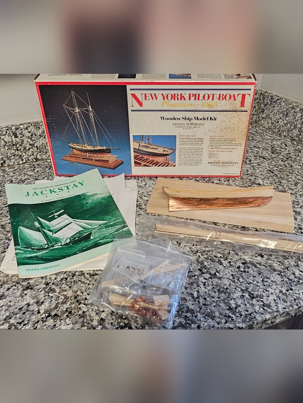 VTG New York Pilot Boat Phantom Wooden Ship Model Kit + Vintage Shipways Book